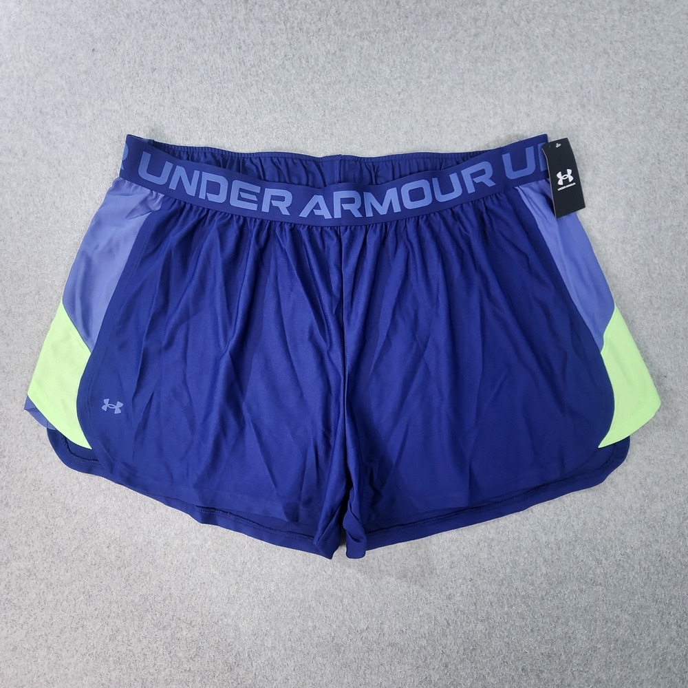 Under Armour UA Loose Fit Shorts Womens 3X Blue Elastic 1371451-415